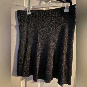 Knit xhileration black and silver shimmer skirt. Size large